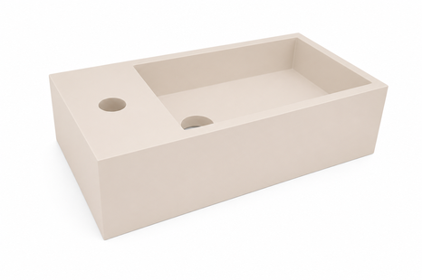 Fontein Lotte Links Rechthoekig 40x22x10cm Solid Surface Beige