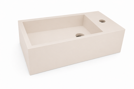Fontein Lotte Rechts Rechthoekig 40x22x10cm Solid Surface Beige