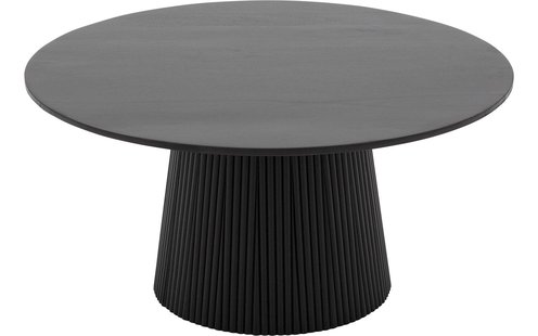 Goossens Salontafel Zaro rond, hout mango zwart,, 80 x 38 x 80 cm