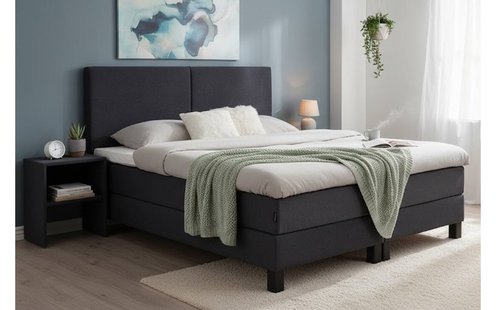 Goossens Boxspring Compleet Gs 180 Compleet, Vlak 160 x 200 cm box (=2x80cmx200cm) 2x matras gestoffeerd pocketvering, 1x matrastopper joy deluxe