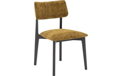 Goossens Stoel Kris met Massief Houten Frame groen stof leuning, modern design
