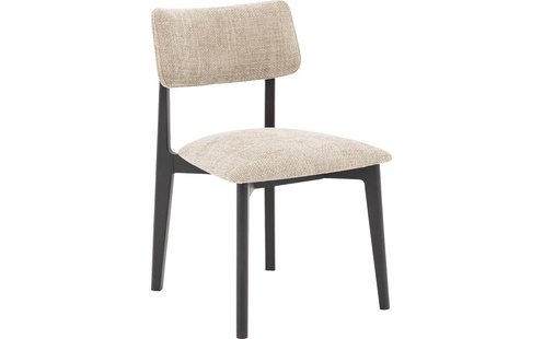 Goossens Stoel Kris met Massief Houten Frame bruin stof leuning, modern design