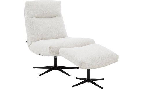 Goossens Relaxstoel Isla, Relaxfauteuil + hocker