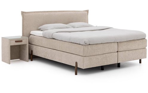 Goossens Boxspring Compleet Gs 200 Compleet, Vlak 180 x 200 cm box (=2x90cmx200cm) 2x matras gestoffeerd pocketvering,1x matrastopper fix comfort