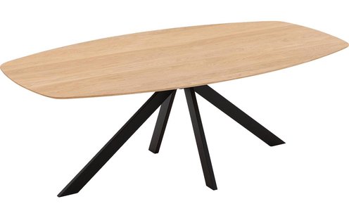 Goossens Excellent Eettafel Uniek, Semi ovaal 180 x 100 cm