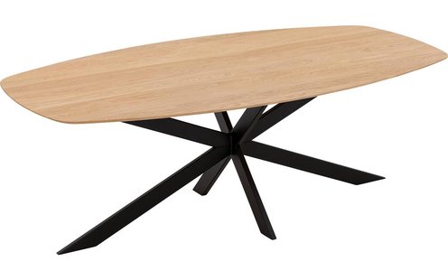 Goossens Excellent Eettafel Uniek, Semi ovaal 200 x 110 cm