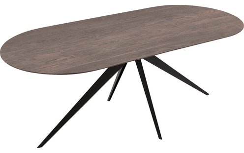 Goossens Excellent Eettafel Uniek, Semi rond 200 x 100 cm