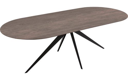 Goossens Excellent Eettafel Uniek, Semi rond 240 x 100 cm