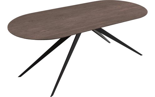 Goossens Excellent Eettafel Uniek, Semi rond 180 x 100 cm