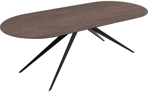 Goossens Excellent Eettafel Uniek, Semi rond 260 x 100 cm