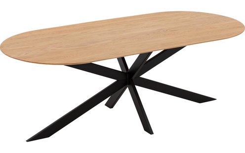 Goossens Excellent Eettafel Uniek, Semi rond 220 x 100 cm