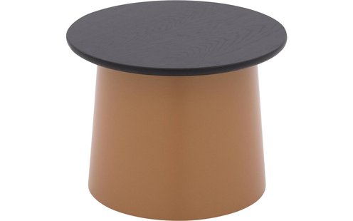 Goossens Excellent Salontafel Uniek rond, hout eiken zwart, elegant chic, 50 x 37 x 50 cm
