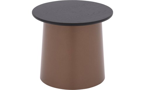 Goossens Excellent Salontafel Uniek rond, hout eiken zwart, elegant chic, 50 x 44 x 50 cm