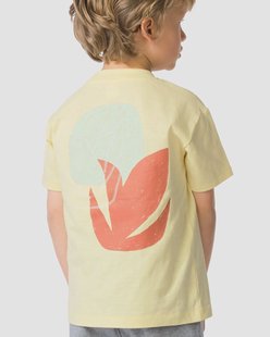 HEMA Kinder T-shirt bladeren lichtgeel (lichtgeel)