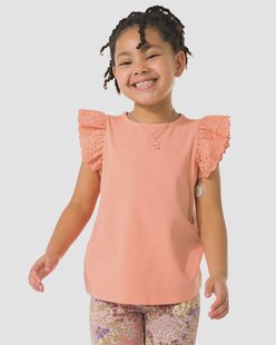 HEMA Kindersinglets jersey geborduurd - 2 stuks koraal (koraal)
