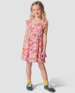 HEMA Kinderjurk A-lijn bloemen roze (roze)