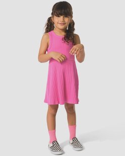 HEMA Kinderjurk A-lijn rib donkerroze (donkerroze)