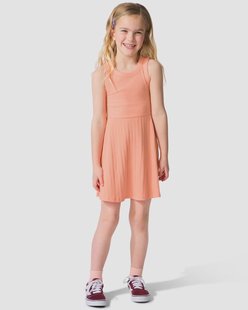 HEMA Kinderjurk A-lijn rib koraal (koraal)