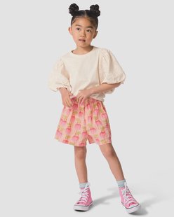 HEMA Kindershort comfy fit jersey taartjes lichtroze (lichtroze)