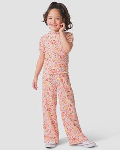 HEMA Kinderlegging wide fit jersey bloemen ecru (ecru)