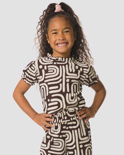 HEMA Kinder T-shirt jersey abstract donkerbruin (donkerbruin)