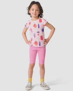 HEMA Kinderleggings kort aansluitend rib - 2 stuks roze (roze)