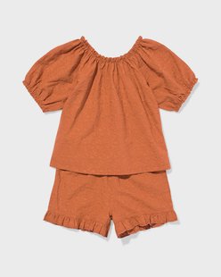 HEMA Kinderkledingset broderie bruin (bruin)