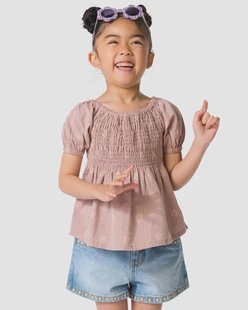 HEMA Kinderblouse bloemen oudroze (oudroze)