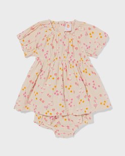 HEMA Babykledingset mousseline bloemen ecru (ecru)