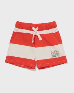 HEMA Babyshort comfy fit sweatstof strepen rood (rood)