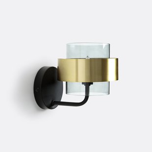 Wandlamp, glas metaal messing Botello