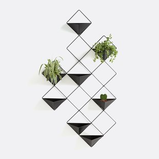 Wand bloempot in metaal, Ikebana