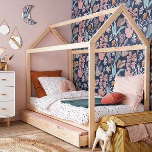 Caban bed in massief dennenhout, Archi