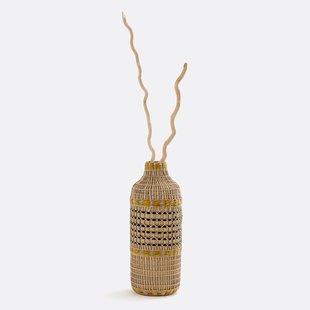 Decoratieve vaas in bamboe H42 cm Plooming