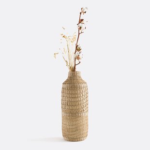 Decoratieve vaas in bamboe H42 cm Plooming