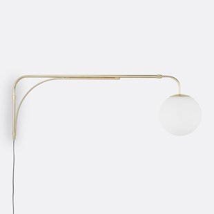Wandlamp in messing en opaline glas, Moricio