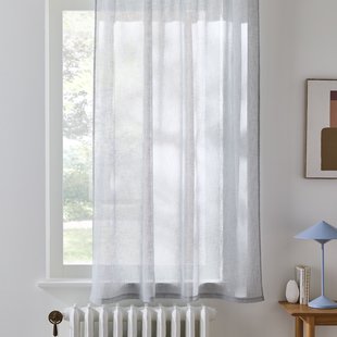 Radiatorgordijn met aangerimpelde bies en golf, NYONG