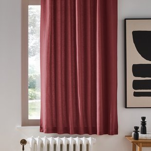 Gordijn in gewassen linnen met verdekte lussen, radiator, Onega