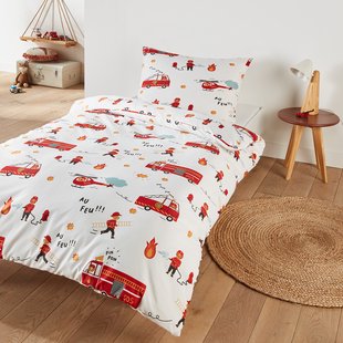 Bedset in recycled microvezel, rechthoekige kussensloop