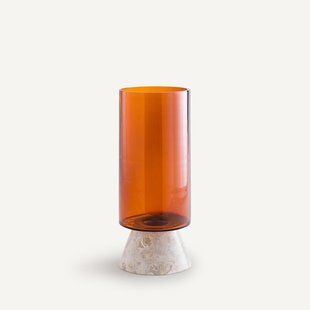 Vaas in amberkleurig glas en marmer, Trapani