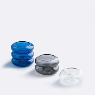 Set van 3 kandelaars in gekleurd glas, Leramo
