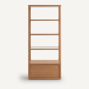 Eikenhouten en gefineerde boekenkast IENA, ontwerp Emmanuel Gallina