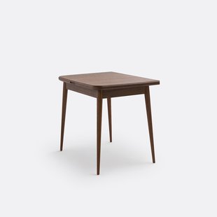 Uitschuifbare eettafel, walnootfineer, 2 tot 6 couverts, AYLIN