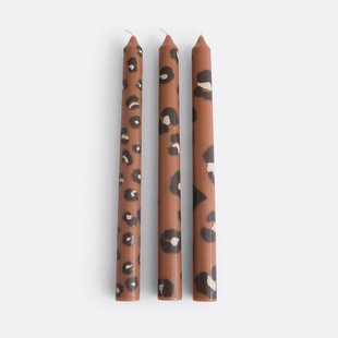 Set van 3 kaarsen met luipaardprint, Azhar