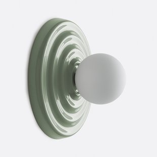Wand- of plafondlamp, keramiek en opaline glas, diameter 24,5 cm, HOLI