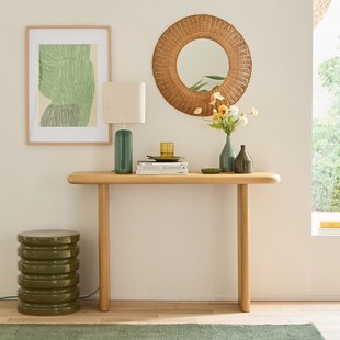 Eiken fineer wandtafel, Curva