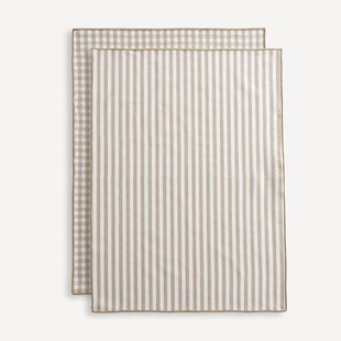 Set van 2 theedoeken, 30% gerecycled katoen, geweven-geverfd, Soizic