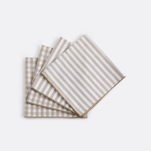 Set van 4 servetten, 30% gerecycled katoen, geweven-geverfd, SOIZIC