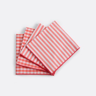 Set van 4 servetten, 30% gerecycled katoen, geweven-geverfd, SOIZIC