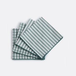 Set van 4 servetten, 30% gerecycled katoen, geweven-geverfd, SOIZIC